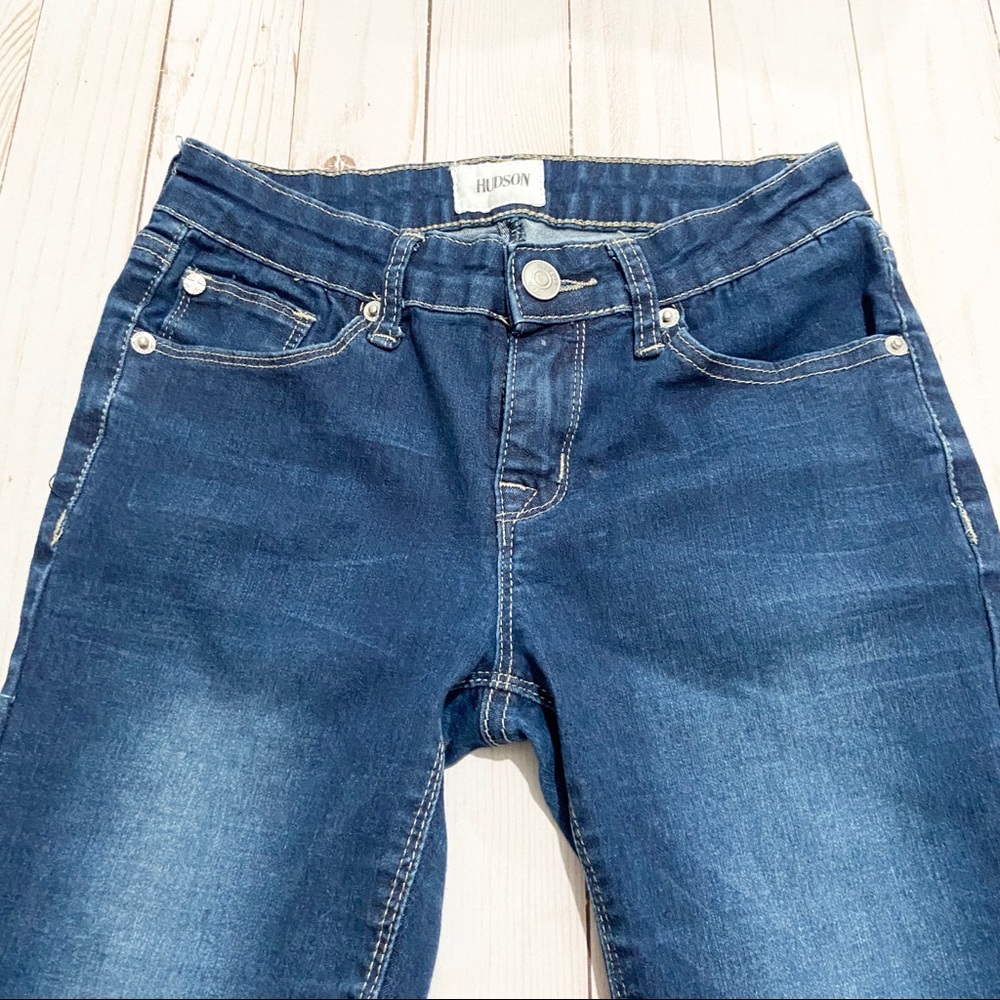 HUDSON Girl’s Mid Rise Raw Hem Skinny Jeans